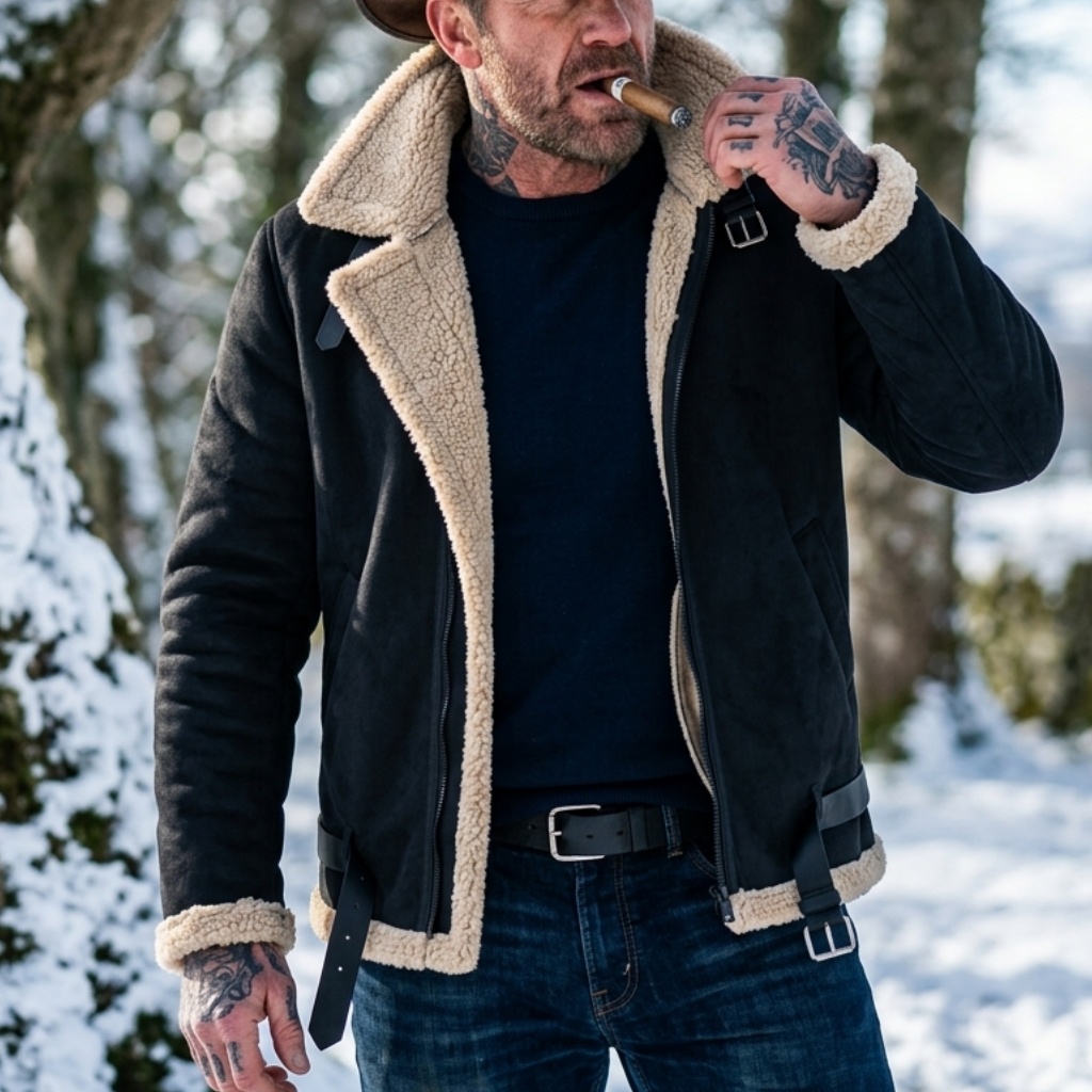 Men'S Outdoor Hunting Jacket - Erkekler Kış Suni Süet Ceket Polar