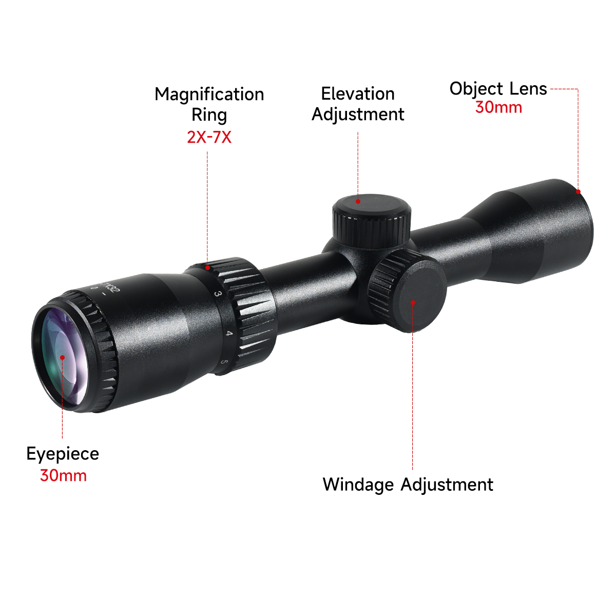 Avcılık Taktik Dürbünü 2-7x32  - Crossbow Scope Sight incelemesi ve fiyatı
